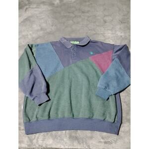 vintage Knights of the Round Table color block polo sweatshirt 90's Xl